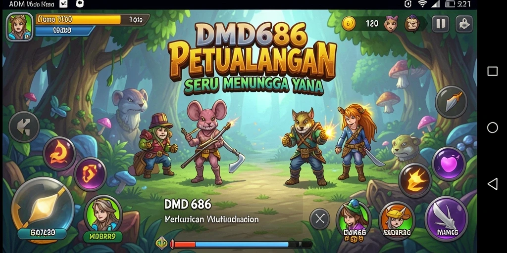 Screenshot DMD686 menampilkan karakter menjelajahi hutan misterius.
