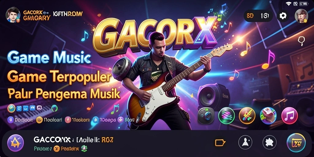 Screenshot gameplay GACORX menampilkan pengguna mengikuti irama musik.