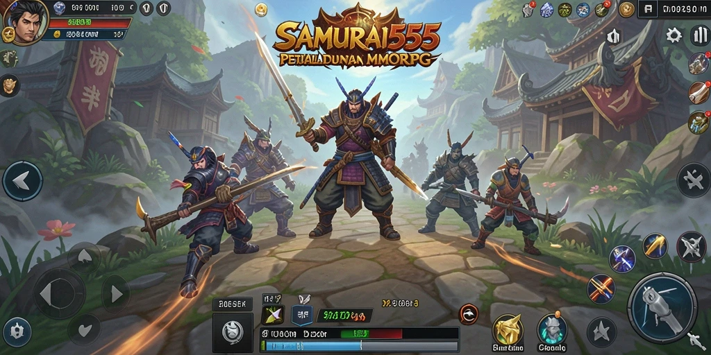 Tampilan gameplay seru SAMURAI555 dalam petualangan MMORPG.