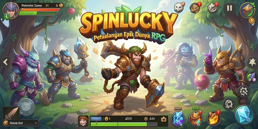 Tangkapan layar gameplay SPINLUCKY yang menunjukkan aksi pertempuran yang mendebarkan.